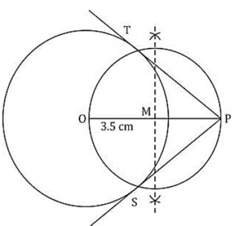 Draw a circle with radius 3.5cm. Construct tangents to the circle from ...