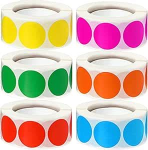 True-Ally 3000 Piece Mix Color 1 Inch Round Dot Sticker Self Adhesive ...