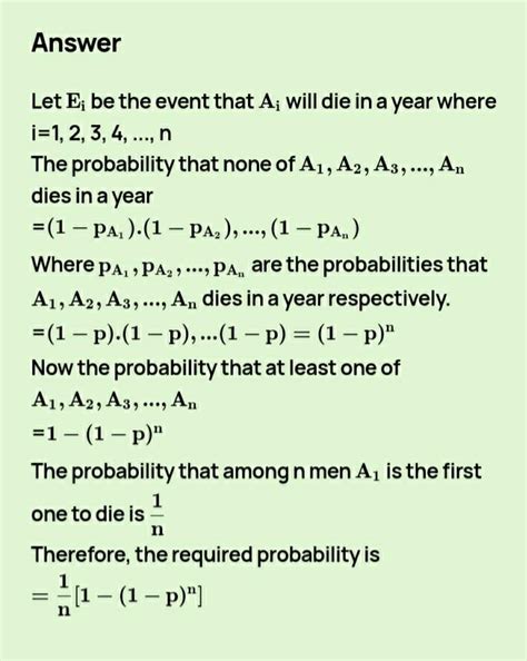 4. p is the probability that a man aged x years will die in a year ...