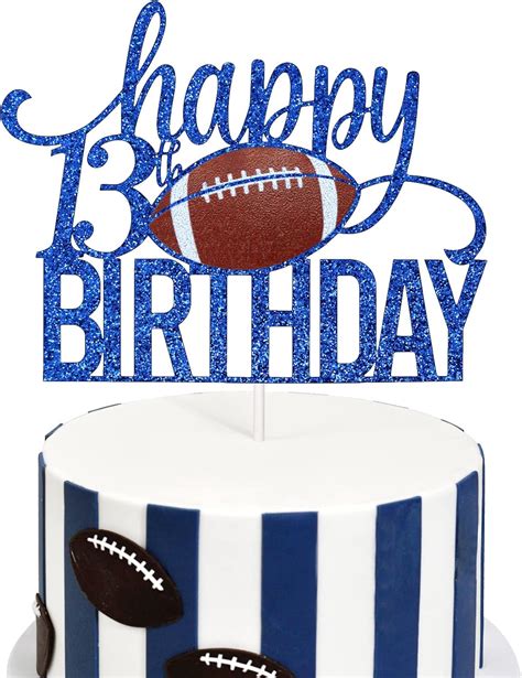 TWOMUCHFUN Football Happy 13th Birthday Cake Topper, 13 Years India | Ubuy