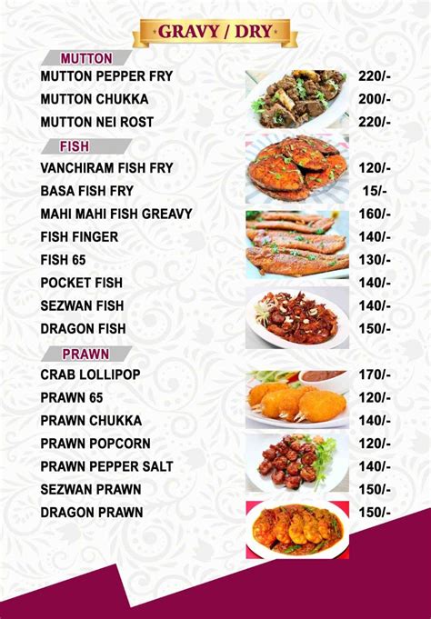 Menu at Malaysian Biryani Chinese restaurant, Chennai