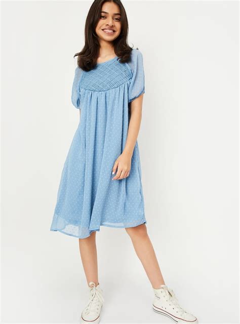 Buy Girls Crochet Yoke Swiss Dot A-line Dress Online at just Rs. 799.0 ...