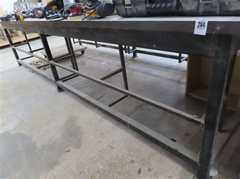 Approx. 4' X 12' Metal Base Heavy Duty Work Table