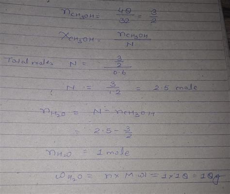 An aqueous solution of methyl alcohol contains 48g of alcohol the mole ...