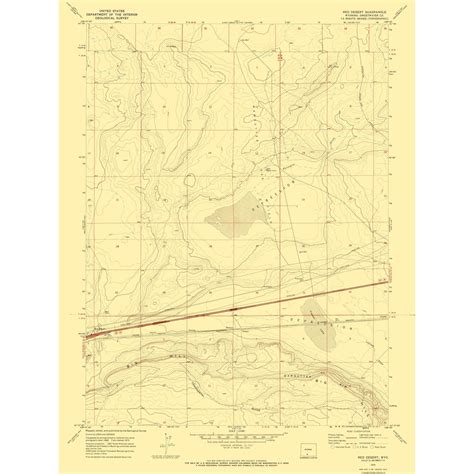 Topographical Map - Red Desert Wyoming Quad - USGS 1970 - 23 x 30.59 ...