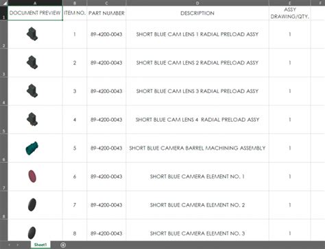 SolidWorks Creating Bom From Assembly Add Thumbnail 的图像结果