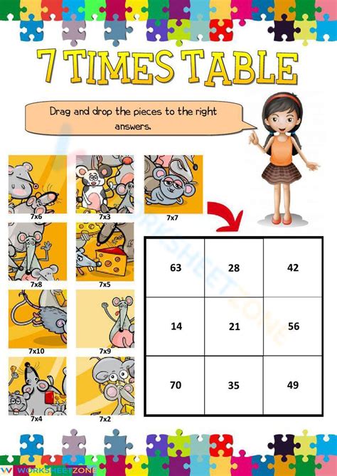 Image result for 7 Times Table Worksheet