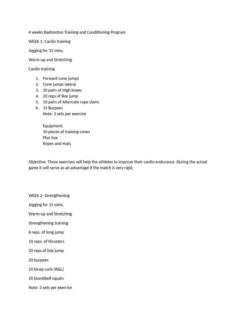 Badminton Training Program Example 的图像结果