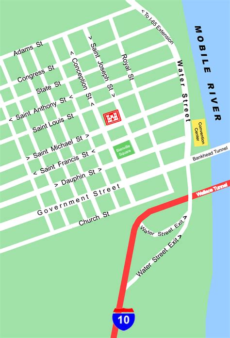 Map Of Downtown Mobile Al