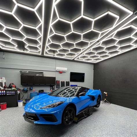 Hexagon LED Honeycomb Garage Light 60720LM for Car Warehouse Detailing ...