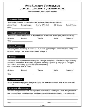 Fillable Online ccvaction CCVA Judicial Candidate questionnaire 2015 ...