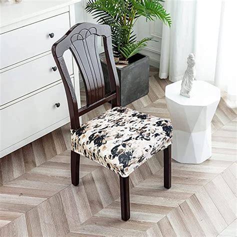 ohello® Stretchable Polycotton Dining Chair Seat Covers Set of 4 Seater ...