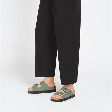 Buy Green Arizona Platform Nubuck Leather Online in India - BIRKENSTOCK