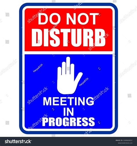Do Not Disturb Meeting Progress Sign Stock Vector (Royalty Free ...