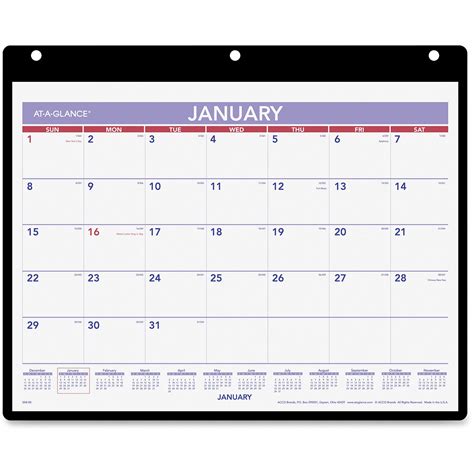 At-A-Glance Monthly Desk/Wall Calendar with Poly Holder - Walmart.com