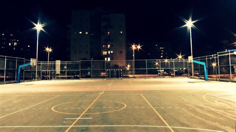 Download Night At Basketball Court Wallpaper | Wallpapers.com
