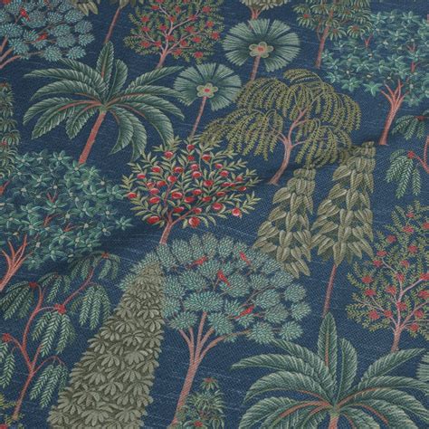 Buy Pichwai Forest Fabric Sample- Blue At Kainaat Design