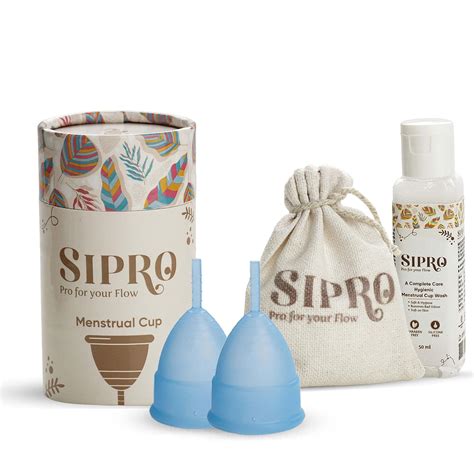 SIPRO Reusable Menstrual Cup for Women (Pack of 2) with Aloe Veera ...