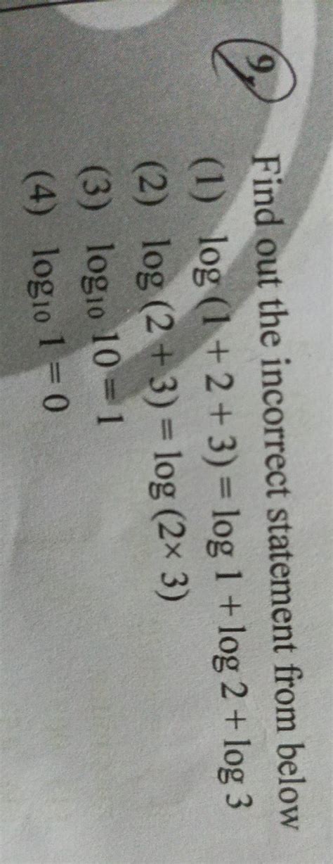 Find out the incorrect statement from below | Filo