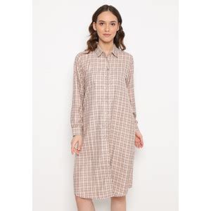 Promo Kemeja Dress Wanita Motif Kotak Iris Red Barn 25630 By Puricia ...