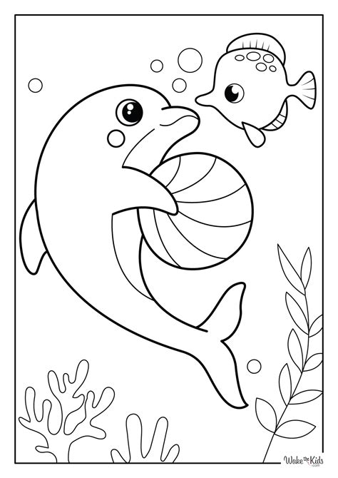 Dolphin Coloring Pages (Free Printable PDFs) | WakeTheKids