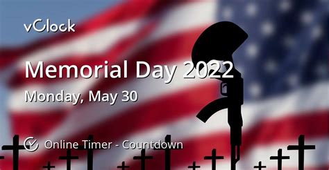 When is Memorial Day 2022 - Countdown Timer Online - vClock
