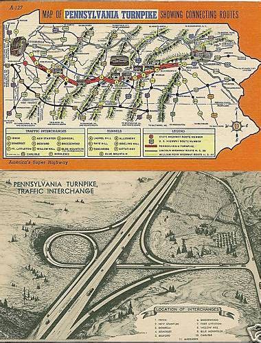 Pennsylvania Turnpike Map, Circa 1940