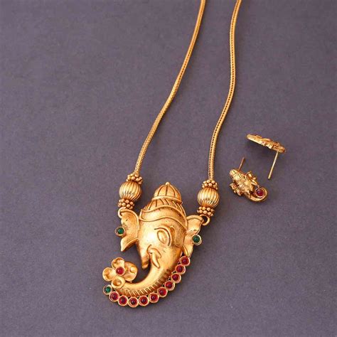 Golden Ganpati Temple Jewellery Set - New Arrival – Bling Bag