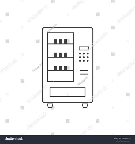 Line Drawing Vending Machine Shelves Button Stock Vector (Royalty Free ...