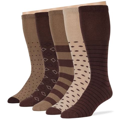 7BigStars Men's XL Non-Binding Cotton Mid Calf Socks - 5 Pack, Stripe ...