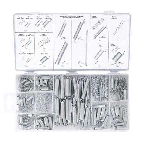 200 Pieces Spring Assortment Tension Compression Extension And Spiral ...