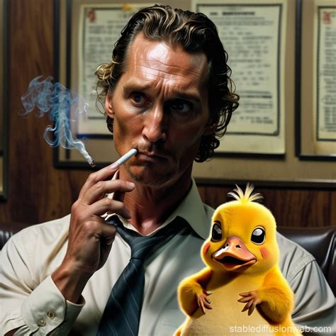 Matthew McConaughey as Psyduck in a Meme Scene | Stable Diffusion Online
