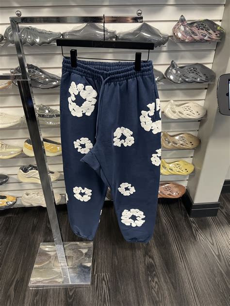 DENIM TEARS Denim Tears The Cotton Wreath Navy Sweatpants | Grailed