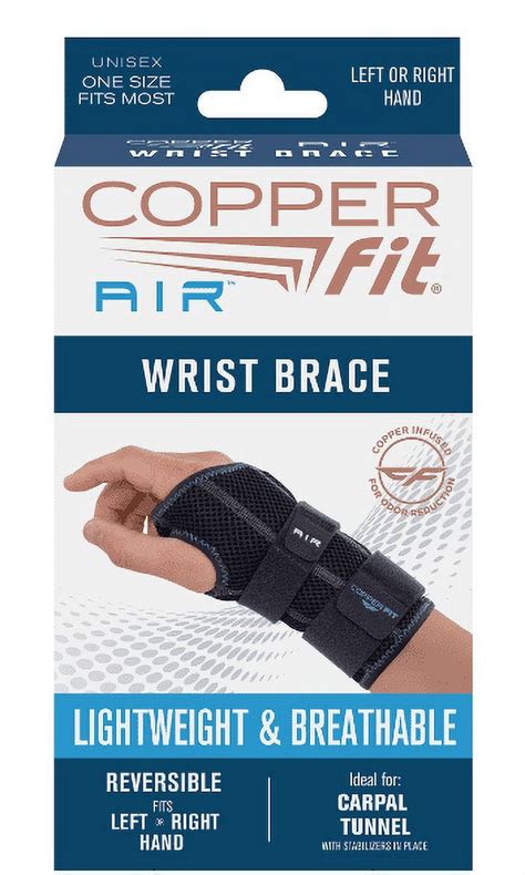 Copper Fit® Wrist Brace, Lightweight Air Technology, Adjustable, Black ...