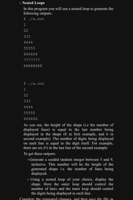 Generate the Following Patterns Using Nested Loop 的图像结果