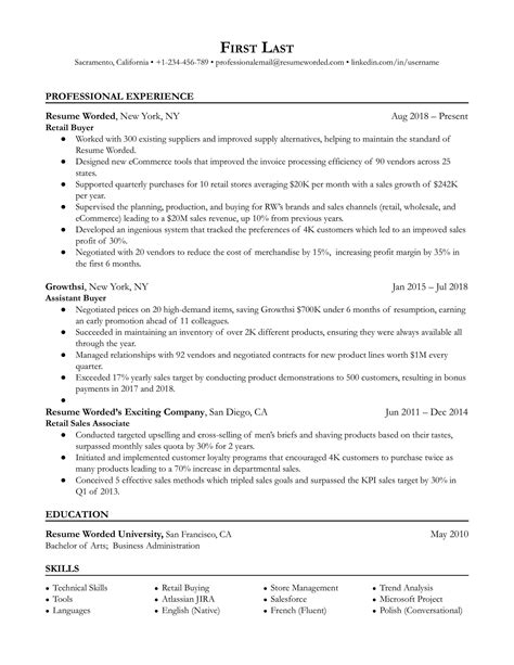 11 Retail CV Examples for 2026 | Resume Worded