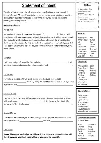 Image result for Statement of Intent Committee Example