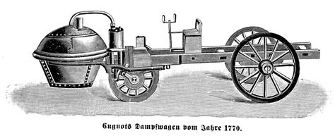 Steam Carriage 1770 Nnicolas Joseph CugnotS Three-Wheeled Carriage ...