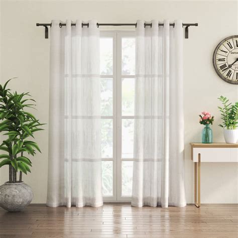 Buy Corsica Organza Set of 2 Striped Sheer Door Curtains from Corsica ...