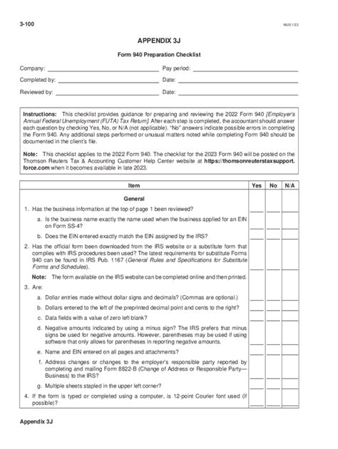 Fillable Online PPC's Guide to Write-Up Services-Appendix 3J, Form 940 ...