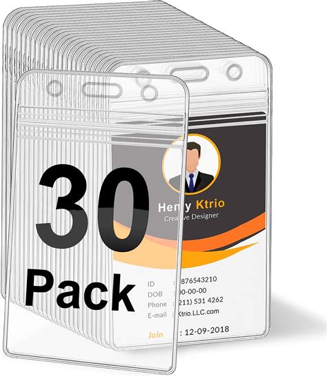 Baraky 30 Pack ID Badge Holders, Clear Card Holder for Breakaway ...