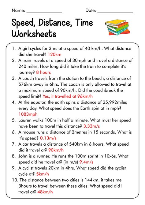 Image result for Speed Distance Time Problems Worksheet