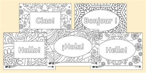 European Day of Languages: Mindfulness Colouring - Twinkl