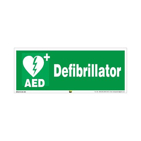 Mr. Safe - AED Defibrillator Sign Hard Plastic Lamination 15 Inch X 6 ...