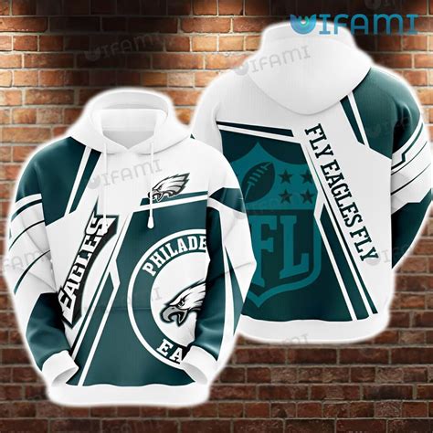 Philadelphia Eagles Hoodie 3D Nlf Logo White Kelly Green Philadelphia ...