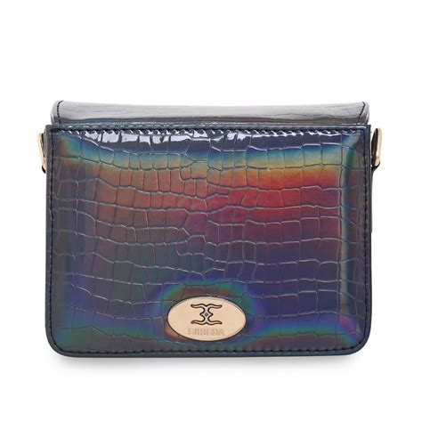 Buy ESBEDA Navy Blue Color Hotty Glossy Croco Sling bag for Women Online
