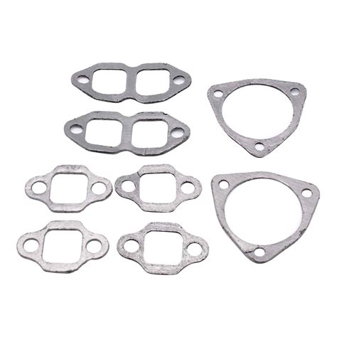 1 SET SHLPDFM Ground smooth Plain Rams Horn Exhaust Manifolds WITH all gaskets and hardware ...