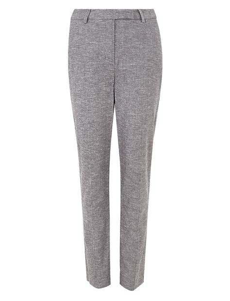 Buy Mia Slim Linen Ankle Grazer Trouser at Marks & Spencer