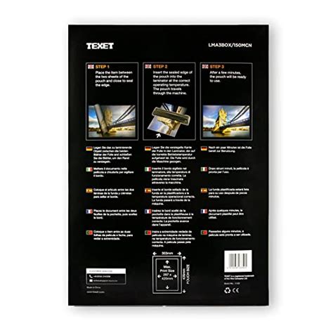 Texet A3 Laminating Pouches 75 Microns, Pack of 100, Clear Glossy Qual ...