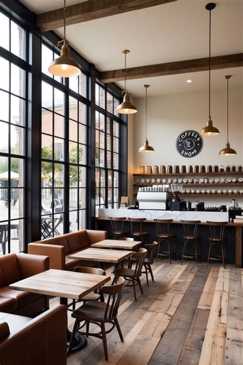 Rustic Coffee Shop Design 的图像结果